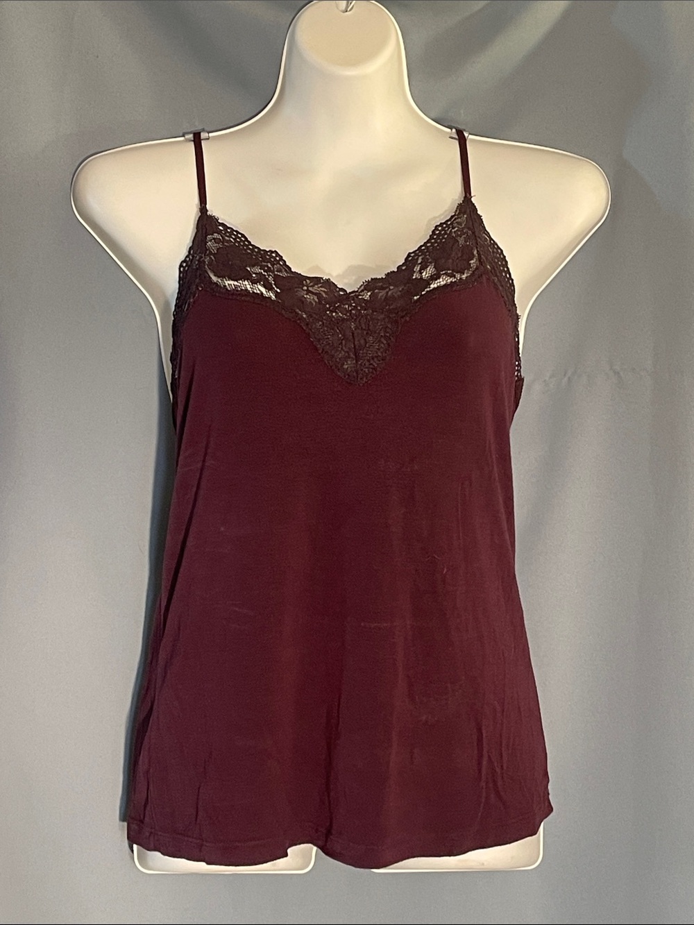 LOFT Plum Lace-Trim Camisole